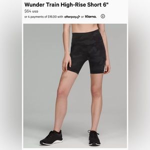 Lululemon Wunder Train 6” Short